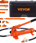 Heavy Duty 4 Ton Porta Power Kit With Portable Hydraulic Jack And 3.9 Ft Hose For Auto Body Frame Repair components in storage case.
