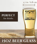 Funny Civil Engineer Beer Glass 15oz Gift For Men Great For Birthday Christmas Barware, etched design with math and concrete theme.