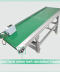 Beefy Aluminum PVC Belt Incline Conveyor With Adjustable Speed And Height For Industrial Transport, shown with green PVC belt