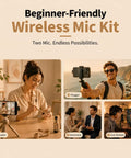 People using Mini Wireless Lavalier Microphone With AI Noise Cancellation, Dual Channel, for vlogs and interviews.