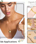 Woman wearing necklace with Magnetic Necklace Clasp Set With Double Lobster Clasps, strong extender for bracelets and necklaces.