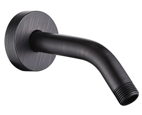 Solid Brass Shower Arm With Flange 6 Inch Wall Mounted Pipe Extension For Fixed Shower Head And Handheld Showerhead In Oil Rubbed Bronze Easy Breezy Install Durable Leak Resistant Construction