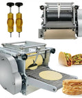 Automatic Electric Tortilla Maker Press With Non Stick Surface, includes small and large mold, makes tortillas and flatbreads.