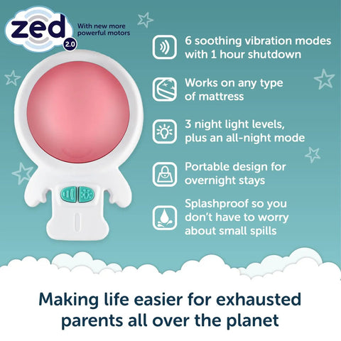 Calming Baby Sleep Aid With 6 Soothing Vibration Modes And Red Night Light To Help Your Little One Sleep Like A Champ