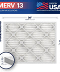 Six Pack 16X20X1 MERV 13 Air Filter For HVAC Systems Made In USA dimensions and close-up view