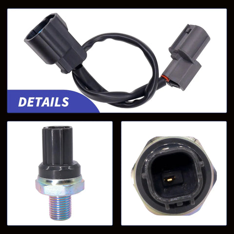 Knock Sensor And Harness Kit 30531-P8F-A00 30530-P8F-A01 For Acura And Honda Cars 1999-2010 Including CL MDX RL TL Odyssey Pilot Ridgeline Saturn Vue Plug And Play Replacement, black sensor and harness details