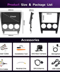 Package contents of Bangin Android 15 Car Stereo With Wireless CarPlay And Android Auto for Subaru Impreza WRX STI 2003 to 2006