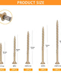 Heavy Duty Bronze Wood Deck Screw Set With Torx Drive For Furniture Fence And Decks 80-Piece Assortment Including Sizes 8 And 10