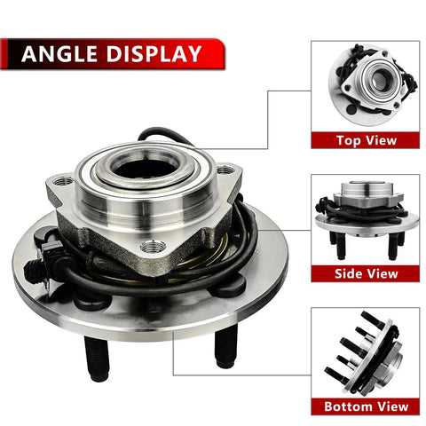 Pair Front Wheel Hub Bearing Assembly For Dodge Ram 1500 2002 2003 2004 2005, 5 Lug, 4 Wheel ABS Replacement Kit, multiple views