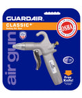 Packaging of Whisper Jet 80 Safety Air Gun with Volume Control and Pistol Grip for quiet pro grade cleaning.