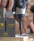 Workhorse 5/16 X 2-1/2 Inch Flat Head Trailer Deck Screws With Self Tapping Threads in use with a power tool.