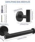 Matte Black Bathroom Hardware Set 3 Piece Premium Stainless Steel Wall Mount Kit With dimensions and mounting hardware