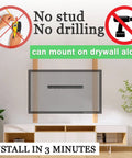 No Sweat No Drill Drywall TV Mount Fits 13 To 55 Inch Screens Holds Up To 99 Pounds Vesa Compatible with drywall installation guide.