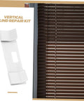 Vertical Blind Repair Blades Kit 10 Pcs for Quick Fix and Slat Replacement Clips shown with installed blind on window