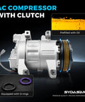 Top Grade AC Compressor Replacement For Nissan Altima And Rogue 2.5L Models 2007 To 2020 Vcs 14Ec Style with clutch and prefilled oil.