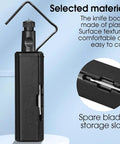 Pro Grade Round Cable Stripping Knife For 19-40mm Armored Cables showing plastic body and spare blade storage slot