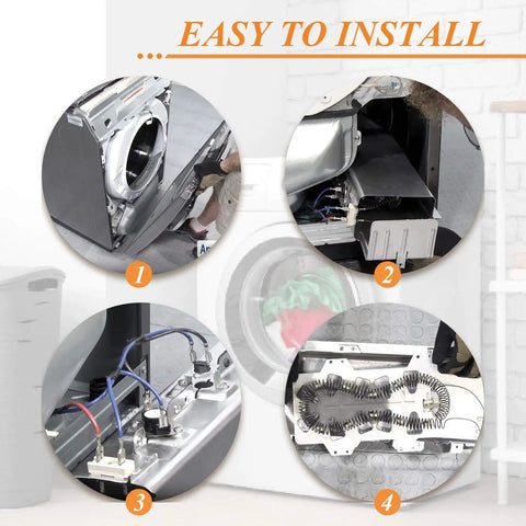 Easy installation of Back Up And Running Dryer Heating Element Replacement Kit 5300W 240V with Thermal Fuse and Thermistor