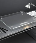 Smooth As Butter Sliding Tray For Coffee Maker With Silent Rubber Wheels Scratch Proof Base protects surfaces with a clear design.
