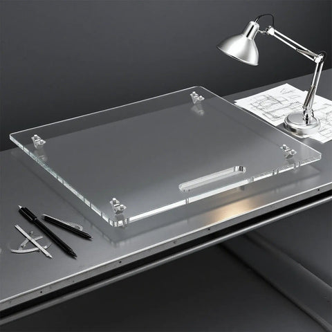 Smooth As Butter Sliding Tray For Coffee Maker With Silent Rubber Wheels Scratch Proof Base protects surfaces with a clear design.