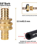 5/8 inch brass barb fitting for Garden Hose Repair Kit With Brass Barbed Fittings And Clamps For Quick Fixes DIY Friendly