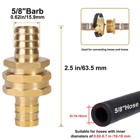 5/8 inch brass barb fitting for Garden Hose Repair Kit With Brass Barbed Fittings And Clamps For Quick Fixes DIY Friendly