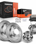 Rear Drilled And Slotted Disc Brake Rotors And Ceramic Pads Kit And Wheel Bearing Hub Assembly For Hyundai Elantra Coupe GT Veloster Kia Forte Forte5 Forte Koup 8 Piece Set