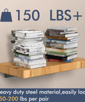 Hidden Floating Shelf Brackets 12 Inch Heavy Duty Black Metal L Brackets Set Built To Last For DIY Shelves supports books