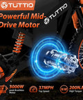 Electric Dirt Bike For Teens And Adults With Fat Tires 2000W Motor and Hydraulic Brakes, Close-up of Mid-Drive Motor