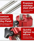 Lightweight 1 Station Sheet Metal Roller Bender For Fabrication And Roofing Tools; close-up of alloy panel and stainless shaft