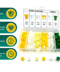 120 Piece Nylon Grommet Screw Nuts Kit for Car Body Repair and License Plates, Universal Plastic Fasteners in multicolor box