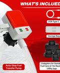 Portable Fuel Transfer Pump With Auto Stop, Fast 3.2 GPM, 51 Inch Hose, Battery And USB Powered, 4 Adapters, Leak Proof Gas Oil Diesel Transfer Kit For Cars, Lawn Mowers, Motorcycles And More with auto-stop nozzle and USB cable