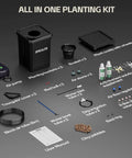 Deep Water Culture Hydroponics Grow System With Top Drip Kit For Home Growers, components displayed on a gray surface