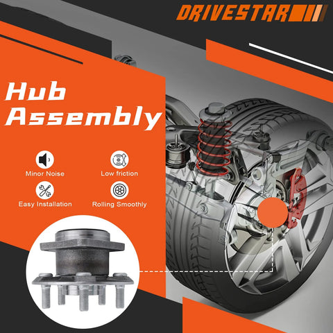 Graphic showing a rear wheel bearing and hub assembly for Toyota Celica 2000 to 2005, Corolla 2003 to 2008, Matrix 2003 to 2008, 5 lug non ABS FWD only.