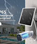 6W Outdoor Security Camera Solar Panel With Micro USB And USB C Port For Battery Cameras Fast Charging IP65 Weatherproof