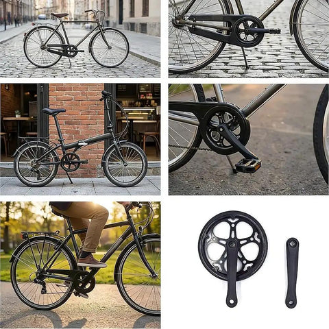 Durable Bike Crank Arm Set With Square Taper Spindle 170mm Arm Length And 52 Tooth Chainring on various bicycles
