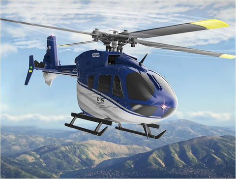C187 RC Helicopter For Adults And Beginners With Optical Flow Positioning flying over mountains