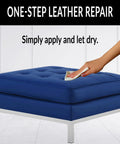 Applying Leather Repair Color Restorer Dark Navy Blue For Couches Car Seats Furniture And Sofas 4 Oz on a cushion