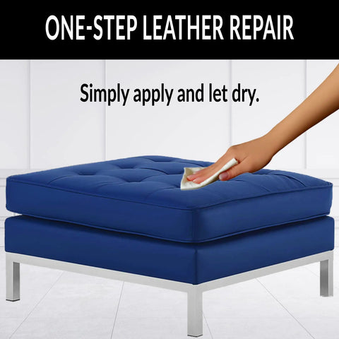 Applying Leather Repair Color Restorer Dark Navy Blue For Couches Car Seats Furniture And Sofas 4 Oz on a cushion