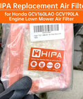 Hand holding Beefy 3 Pack Air Filter Replacement For Honda GCV Engines GCV160 And GCV190 with packaging showing HIPA logo and part number