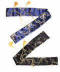 Two Pack 51 Inch Katana Sword Bag Case With Premium Synthetic Silk Cover in Plum Blossom Black Blue Design with Tassels