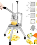 Commercial Vegetable Chopper With Four Replacement Blades, Heavy Duty Stainless Steel Cutter for French Fries and Vegetables