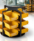 Rotating 360 Degree Screw And Bolt Organizer With 12 Small Parts Bins Silent Spin For Quick Access No Fuss Workbench Storage