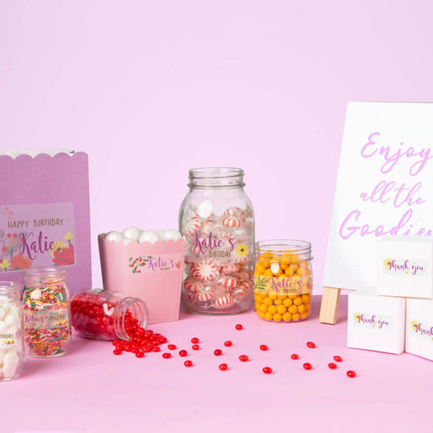 Dead On Printing Results With These Premium Printable Address Labels 1 By 2 5/8 Inches Matte Clear 300 Count Featuring Sure Feed Technology And No Sweat Easy Peel For Flawless Mail Prep Everyday on birthday party table with treats.