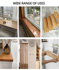 Hella Spacious Solid Wood Desk Top For Standing Desks And Heavy Duty One Piece Workbench Surface custom fit as window desk and shelves.