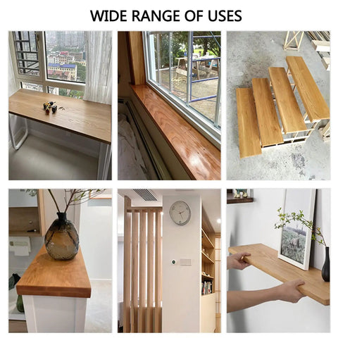 Extra Wide Wood Table Top For Standing Desks Universal One Piece Desktop Custom Sizes Heavy Duty Workbench Built Tough beautiful desktop in home use, featuring smooth wood finish.