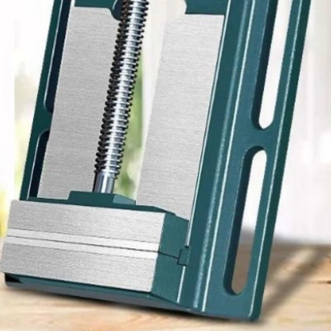 Beefy Bench Vise For Drill Press And Table Mounting Mini Vise With 360 Degree Handle And Rock Solid Clamping, Ideal For Workshop Projects, Metal Parts Holding, Filing And Milling, Easy Install With Elongated Slot Base And 101 Mm Hole Spacing, close-up of cast iron bench vise