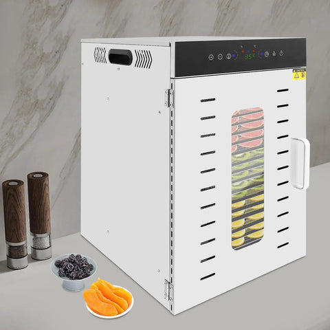 Heavy Duty Food Dehydrator Machine Featuring Rock Solid Stainless Steel Trays Smart Touch Panel And A Reliable 24 Hour Timer with sliced fruit