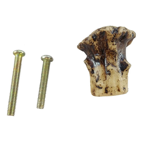 Single knob and screws from Rustic Antler Drawer Knobs 12 Pack For Cabin Lodge Decor With Screws Deer Antler Cabinet Pulls For Dresser Kitchen