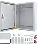 Heavy Duty NEMA 4X Steel Electrical Junction Box Waterproof Dustproof Wall Mounted Indoor Outdoor Enclosure with Lock open display