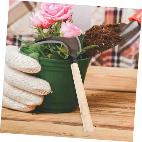 All In One Multi Functional Gardening Weeding Tool With Dual Blade Manganese Hook Portable demonstrating plant soil care